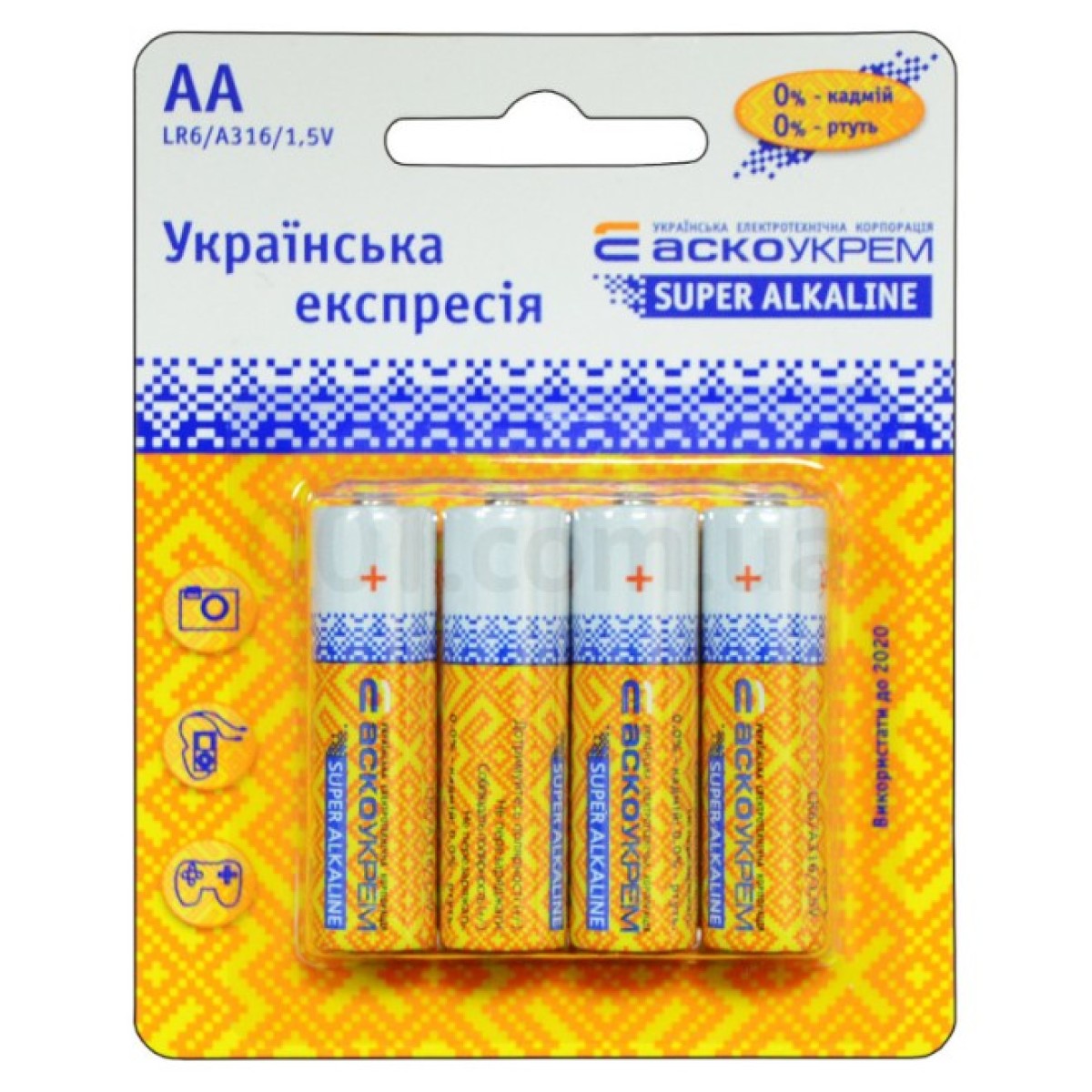 Батарейка щелочная AА.LR6.BL4, типоразмер AA упаковка blister 4 шт., АСКО-УКРЕМ 256_256.jpg