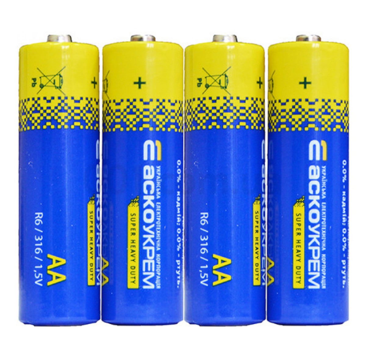 Батарейка сольова AА.R6.SP4, типорозмір AA упаковка shrink 4 шт., АСКО-УКРЕМ 98_96.jpg