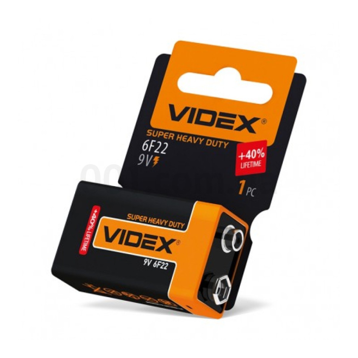 Батарейка солевая 6F22/9V (Крона) упаковка shrink card, VIDEX 256_256.jpg