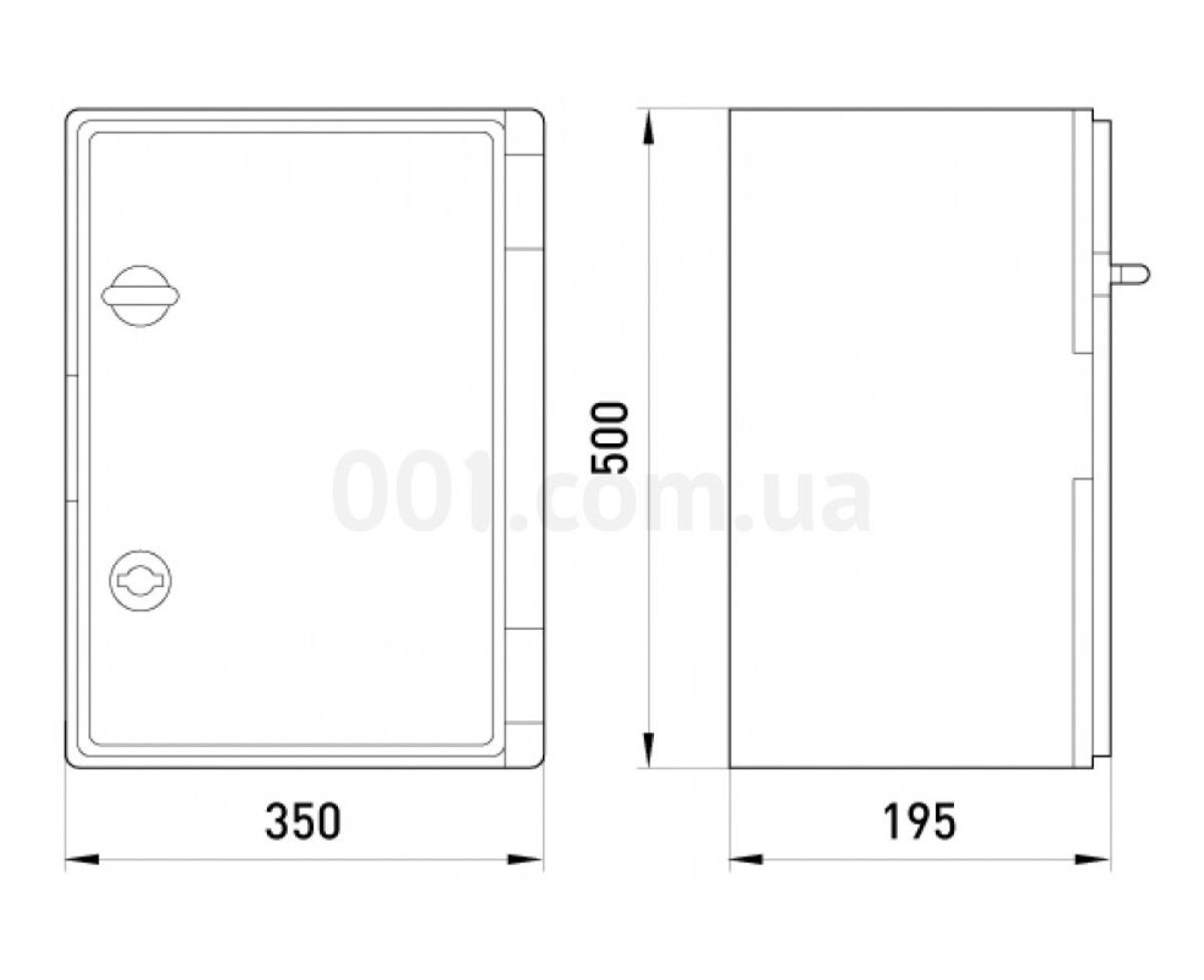 Корпус ударопрочный из ABS-пластика e.plbox.350.500.195.tr 350×500×195мм IP65 с прозрачной дверцей, E.NEXT 98_80.jpg - фото 3