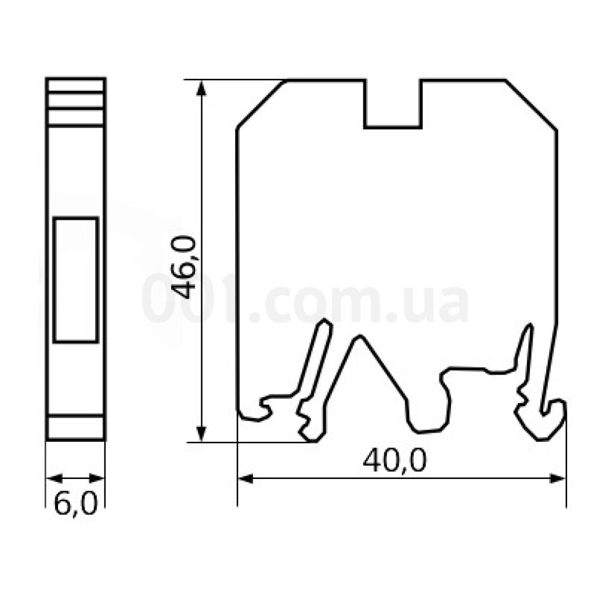 Гвинтовий контактний затискач JXB 4/35 на DIN-рейку сірий, АСКО-УКРЕМ 98_95.jpg - фото 2