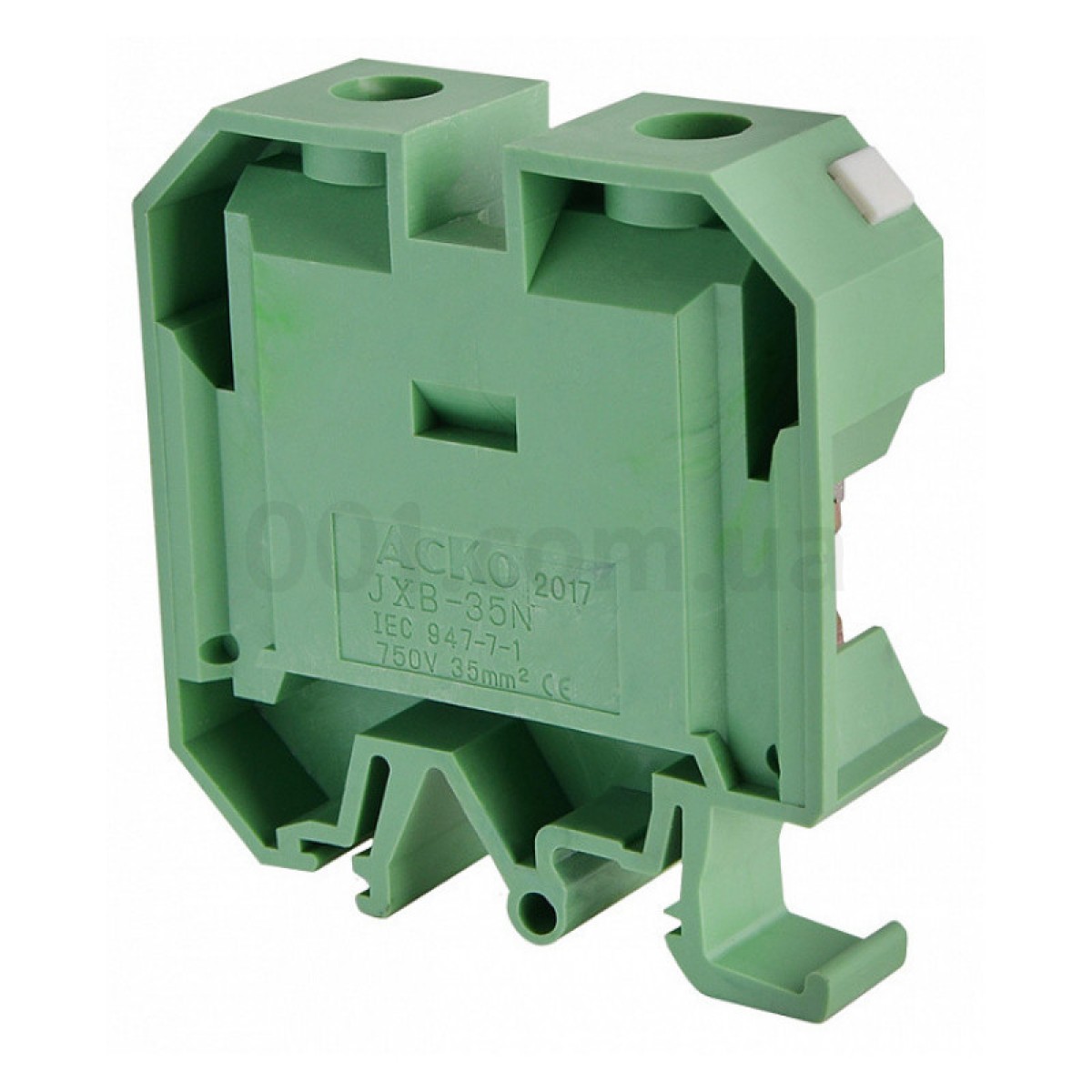 Гвинтовий контактний затискач JXB 35/35 на DIN-рейку зелений, АСКО-УКРЕМ 98_98.jpg - фото 1
