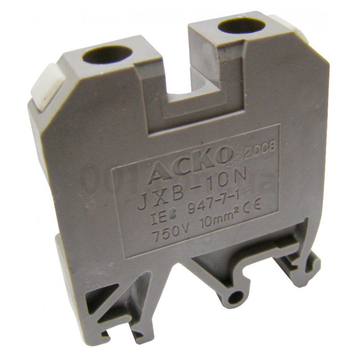 Гвинтовий контактний затискач JXB 10/35 на DIN-рейку сірий, АСКО-УКРЕМ 98_98.jpg - фото 1