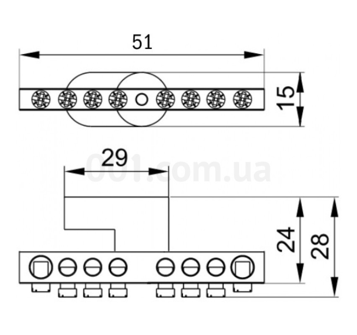 Шина нулевая с одним угловым изолятором ШНИ-6x9-6-У1-Ж, IEK 98_92.jpg - фото 2