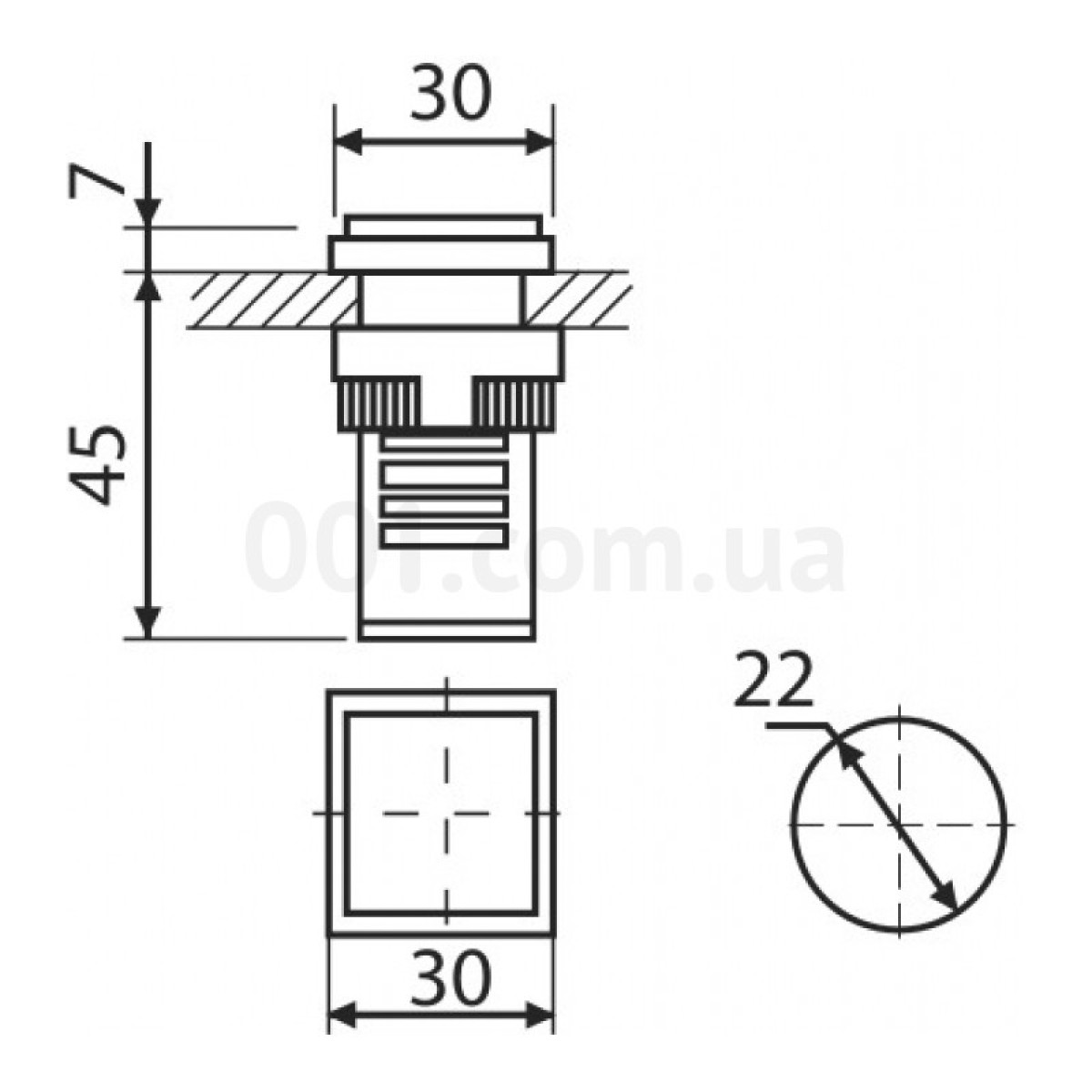 Светосигнальная арматура AD22-22F зеленая 220В АC, АСКО-УКРЕМ 98_98.jpg - фото 2