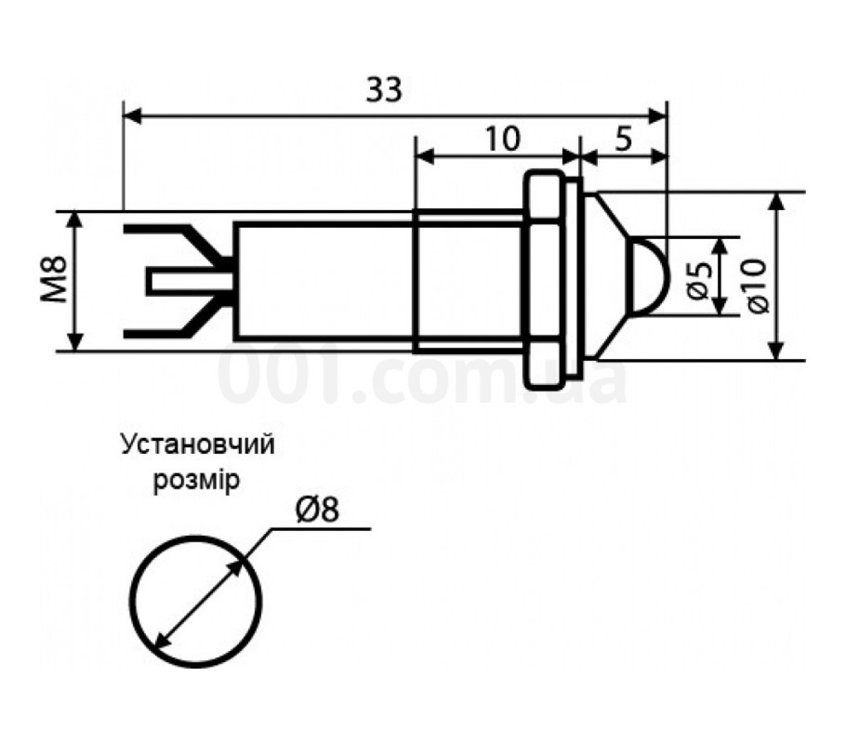 Светосигнальная арматура AD22B-8 белая 24В AC/DC, АСКО-УКРЕМ 98_86.jpg - фото 2