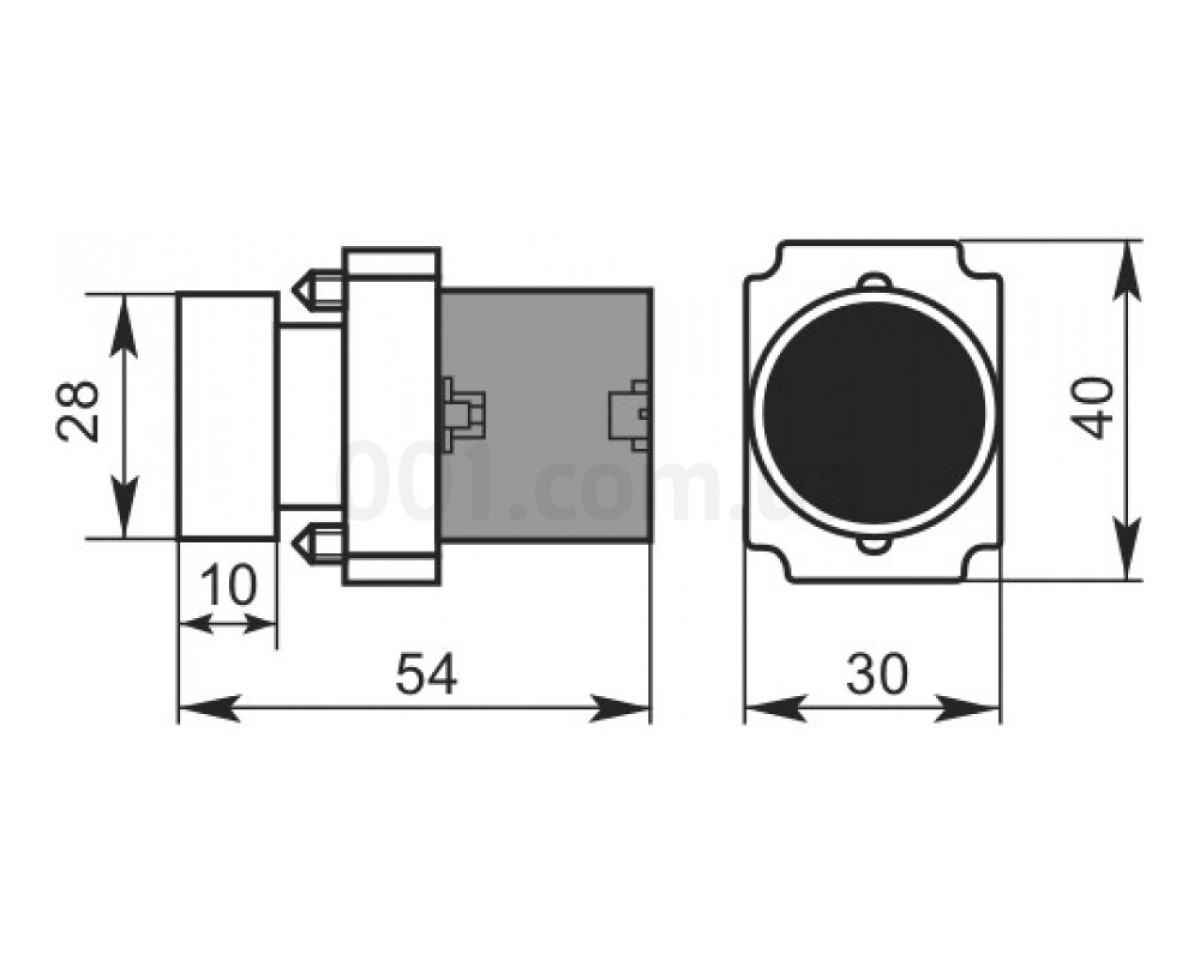 Кнопка без фиксации (1НО) желтая XB2-BA51, АСКО-УКРЕМ 98_78.jpg - фото 2