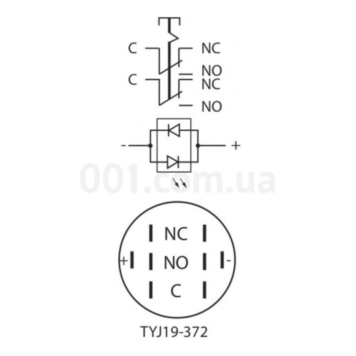 Кнопка металлическая с подсветкой и фиксацией (2НО+2НЗ) 220В желтая TYJ19-372, АСКО-УКРЕМ 98_98.jpg - фото 3