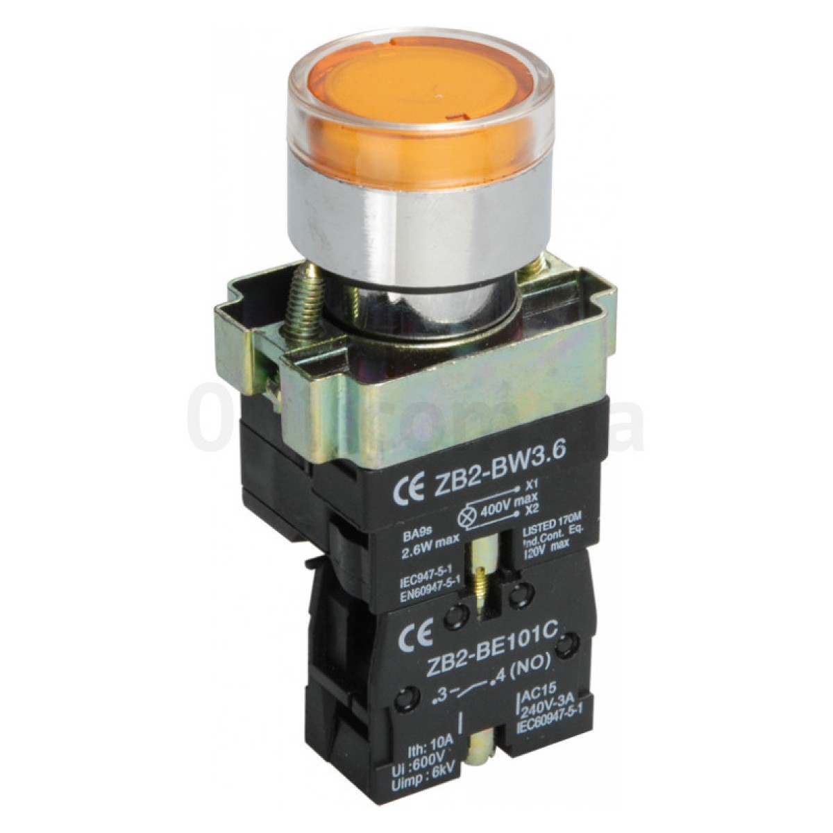 Кнопка управления LAY5-BW3561 с подсветкой желтая 1з, IEK 98_98.jpg - фото 1