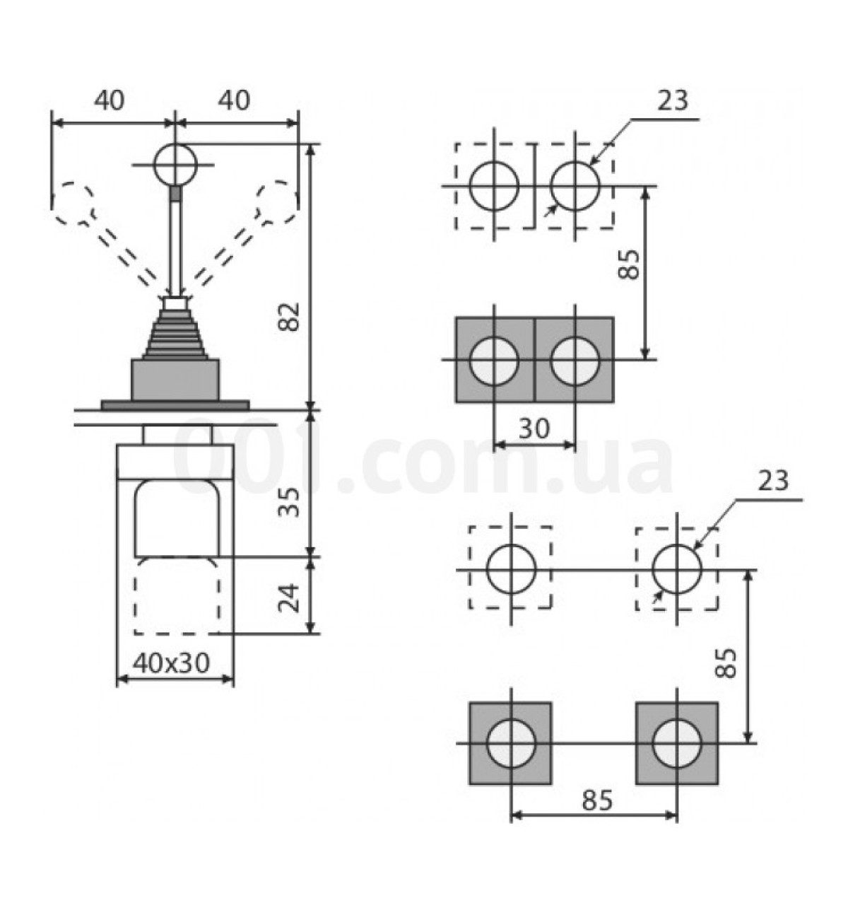 Кнопка манипулятор на 2 направления с самовозвратом XB2-D2PA22 (3SXD2PA22), АСКО-УКРЕМ 98_105.jpg - фото 2