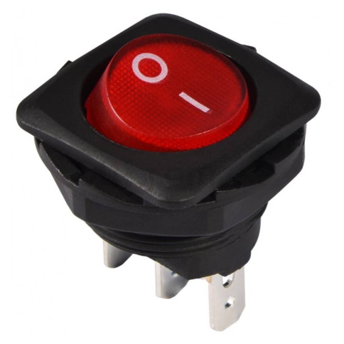 Перемикач KCD1-7-101N R/B чорний з круглою червоною клавішою з підсвічуванням, АСКО-УКРЕМ 98_98.jpg - фото 1