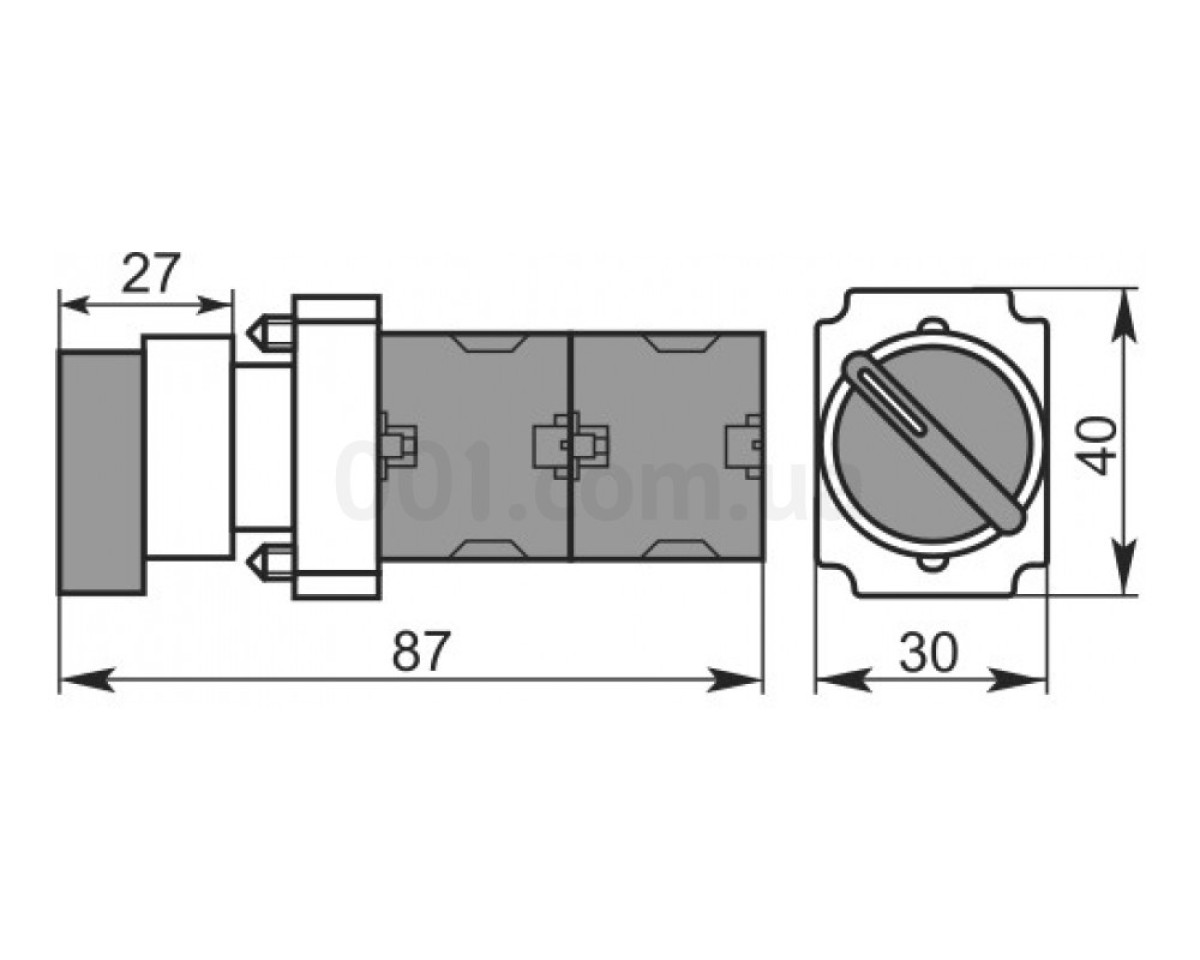 Переключатель на 2 положения с подсветкой красный XB2-BK2465, АСКО-УКРЕМ 98_78.jpg - фото 2