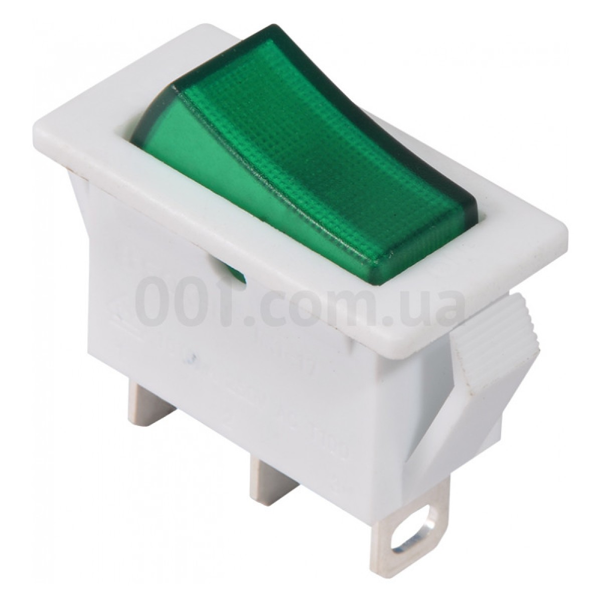 Переключатель KCD3-101N-13 GR/WH белый с зеленой клавишей с подсветкой, АСКО-УКРЕМ 98_98.jpg - фото 1