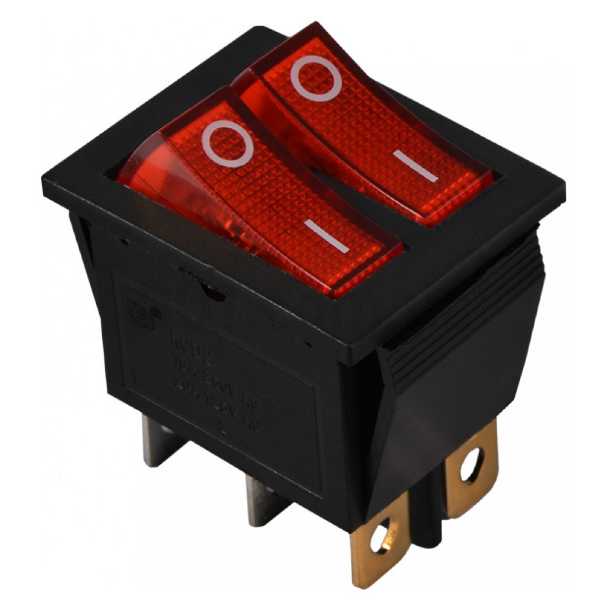 Переключатель KCD2-2101N R/B черный с 2 красными клавишами с подсветкой, АСКО-УКРЕМ 98_98.jpg - фото 1