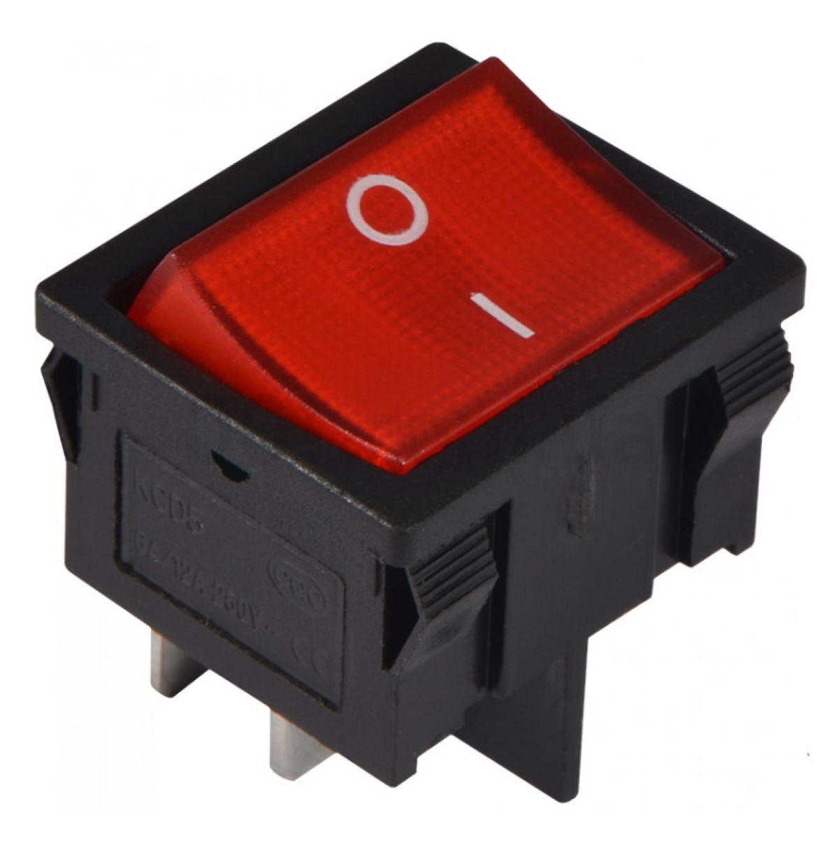 Переключатель KCD1-6-201N R/B 2-полюсный черный с красной клавишей с подсветкой, АСКО-УКРЕМ 98_100.jpg - фото 1