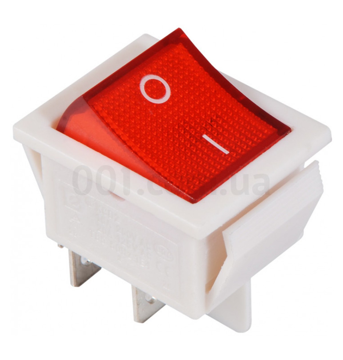 Переключатель KCD2-201N R/WH 2-полюсный белый с красной клавишей с подсветкой, АСКО-УКРЕМ 98_103.jpg - фото 1