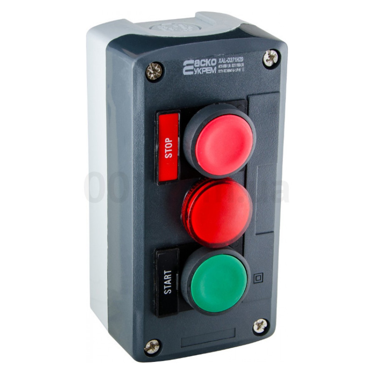 Пост кнопочный трехместный «ПУСК-СТОП-Сигнальная лампа» XAL-D371H29, АСКО-УКРЕМ 256_256.jpg