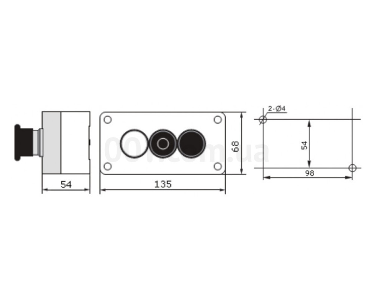 Пост кнопковий тримісний «ПУСК-СТОП-Сигнальна лампа» XAL-D363, АСКО-УКРЕМ 98_78.jpg - фото 3