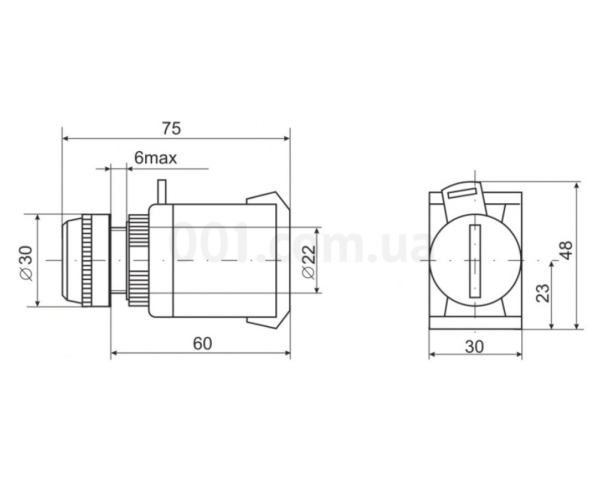 Кнопка ABLFS-22 неон d22 мм красная 240В 1з+1р, IEK 98_78.jpg - фото 2