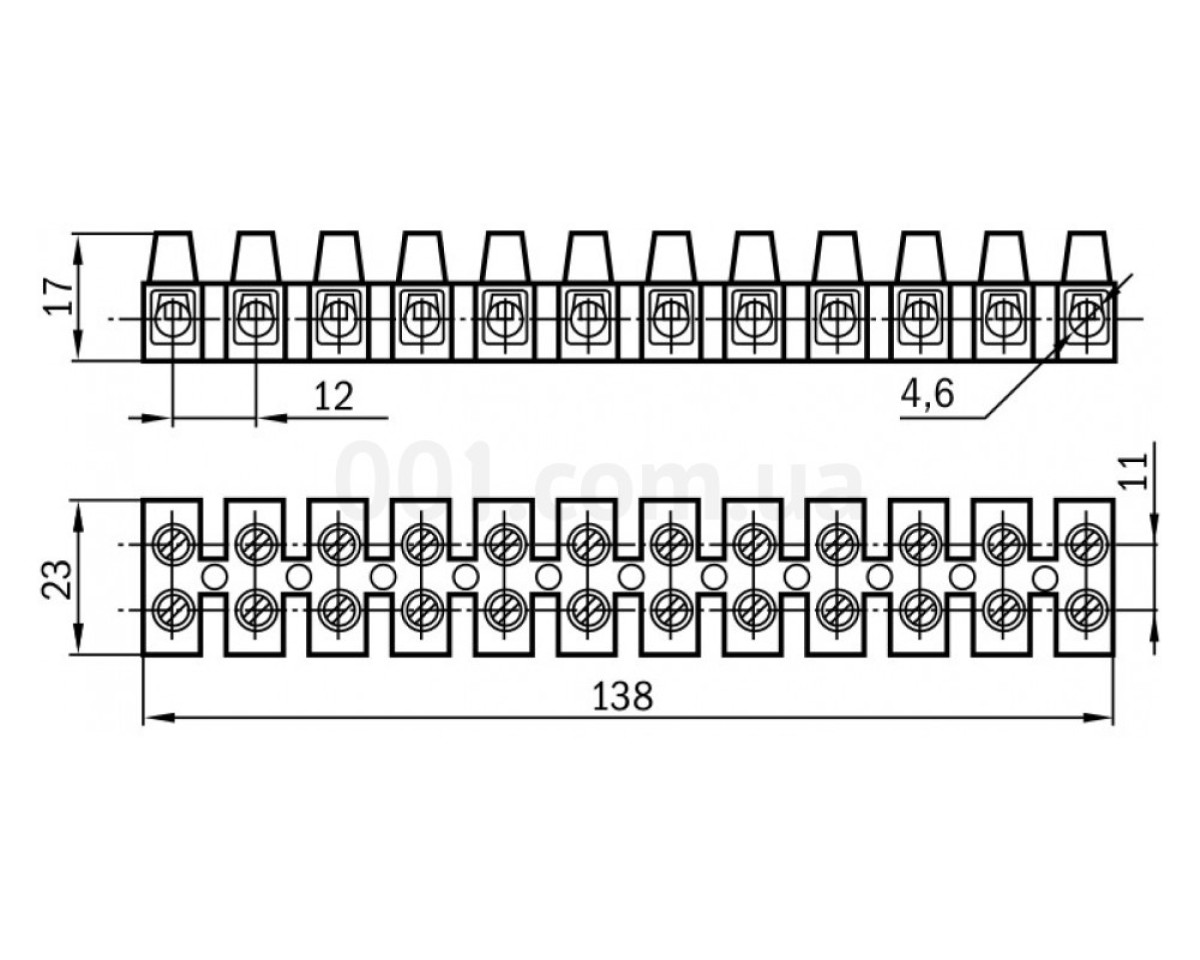 Затискач гвинтовий ЗВИ-20 4-10 мм² полістирол чорний (упаковка 2 шт.), IEK 98_78.jpg - фото 2