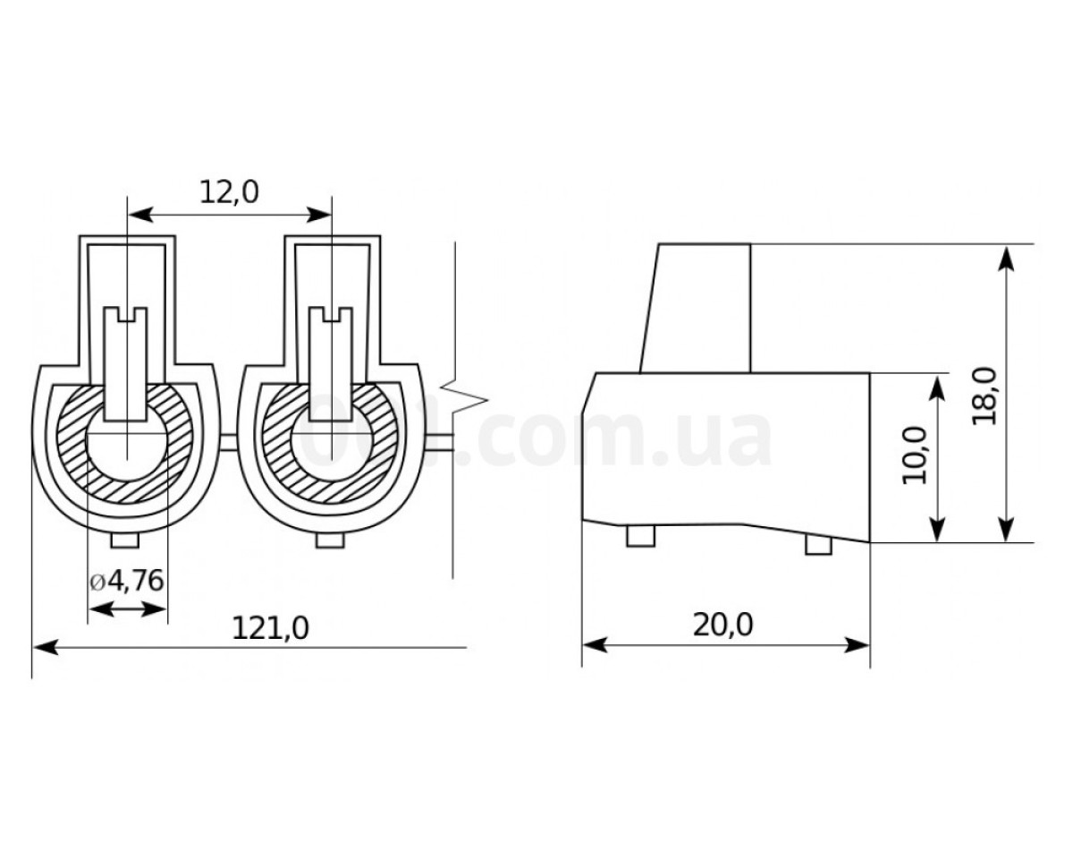 Клемний затискач кінцевий (10×1) 4 мм² (С-23), АСКО-УКРЕМ 98_78.jpg - фото 2