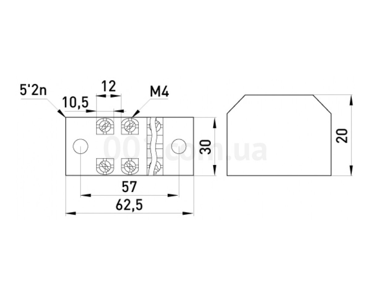 Колодка клеммная защищенная 25А (4 клеммы) e.tc.protect.25.4, E.NEXT 98_78.jpg - фото 2