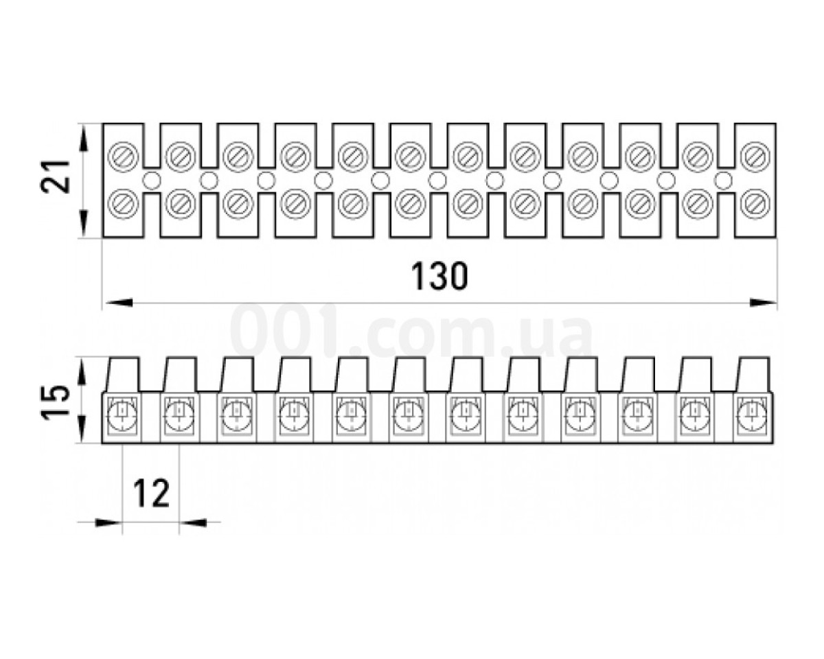 Колодка клемна ділима 10 мм² / 10А (12 груп) e.tc.stand.12.10, E.NEXT 98_78.jpg - фото 2