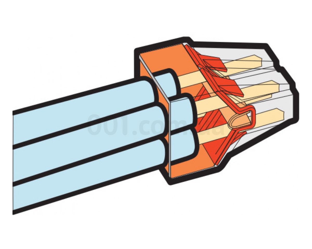 Клемма PUSH WIRE 3-проводная 2,5-6,0 мм² прозрачная/красная без пасты, WAGO (Германия) 98_78.jpg - фото 3