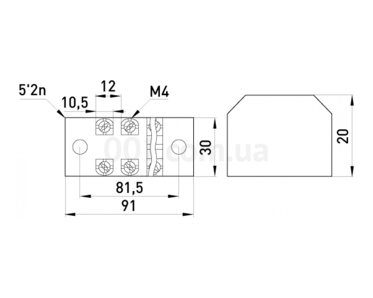 Колодка клемна захищена 35А (6 клем) e.tc.protect.35.6, E.NEXT 98_78.jpg - фото 2