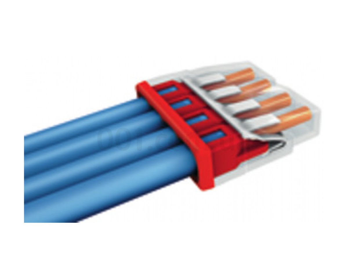 Клемма COMPACT PUSH WIRE 4-проводная 0,5-2,5 мм² прозрачная/красная с пастой, WAGO (Германия) 98_78.jpg - фото 3