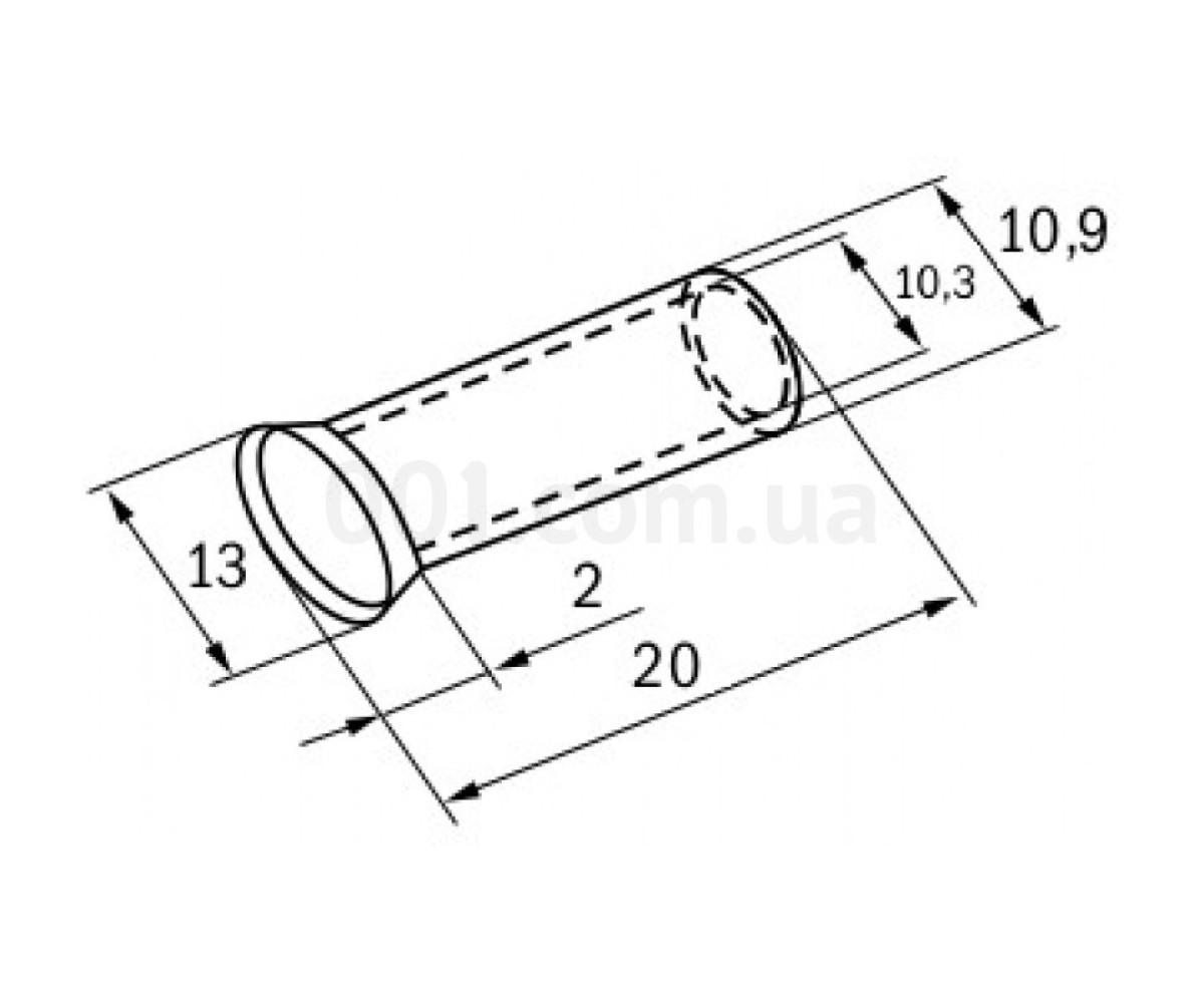 Накінечник-гільза НГ 50-20 без ізоляції 50 мм² (упаковка 100 шт.), IEK 98_82.jpg - фото 2