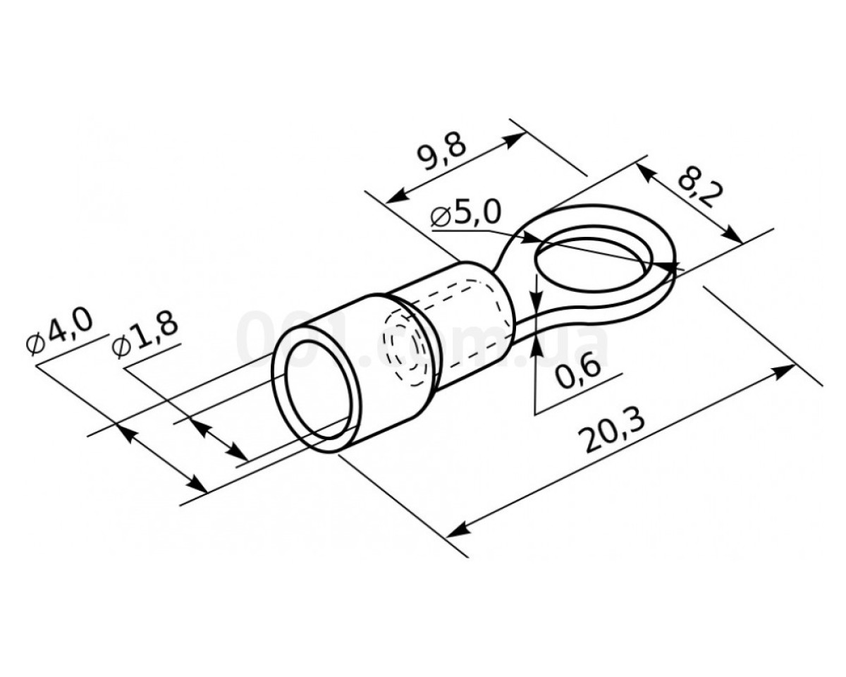 Накінечник RV 1.25-5 під гвинт в ізоляції (упаковка 100 шт.), АСКО-УКРЕМ 98_78.jpg - фото 2