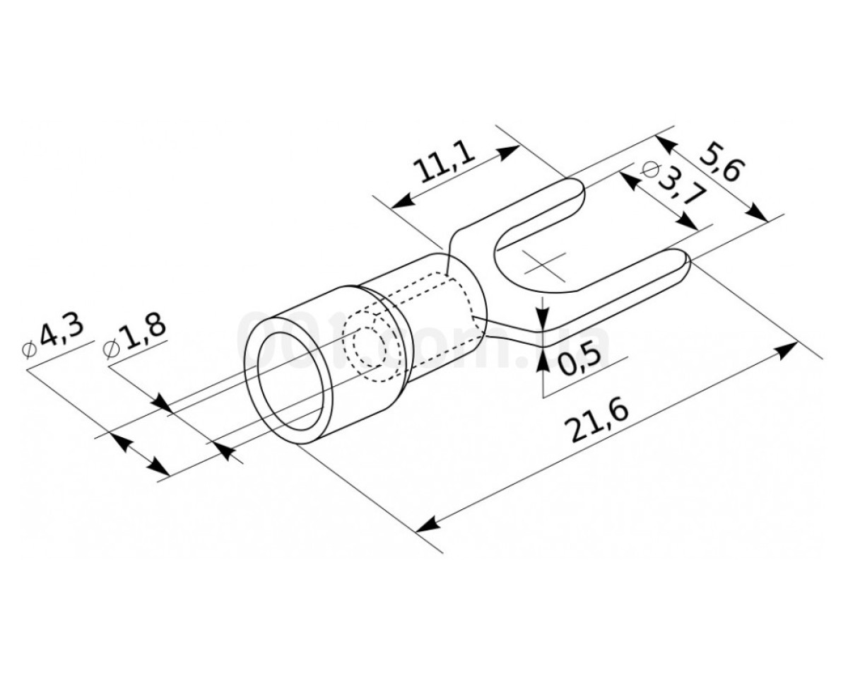 Наконечник SV 1.25-3.7 вилочный в изоляции (упаковка 100 шт.), АСКО-УКРЕМ 98_78.jpg - фото 2