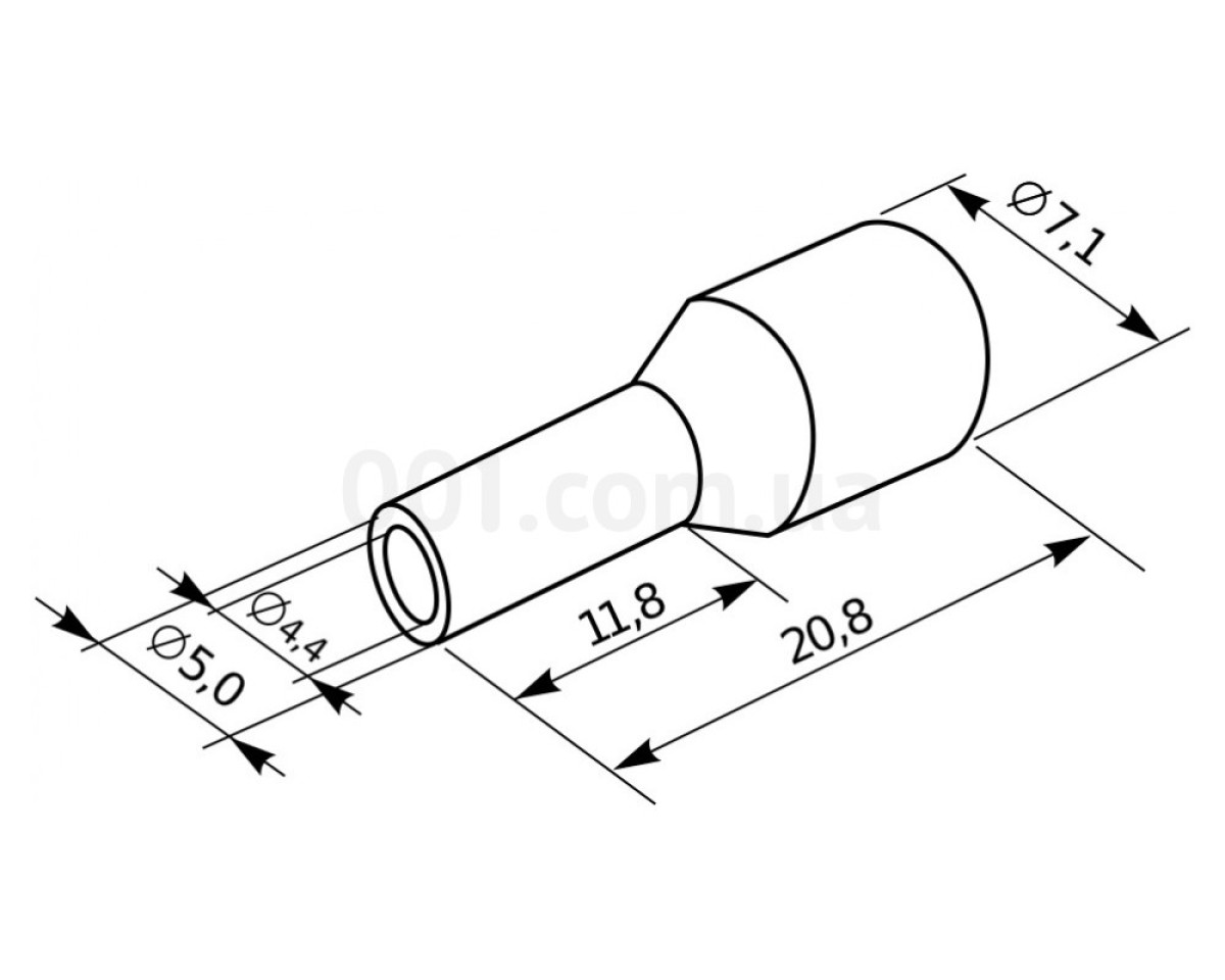 Накінечник Е10-12 (НТ 10.0-12) трубчастий в ізоляції (упаковка 100 шт.), АСКО-УКРЕМ 98_78.jpg - фото 2