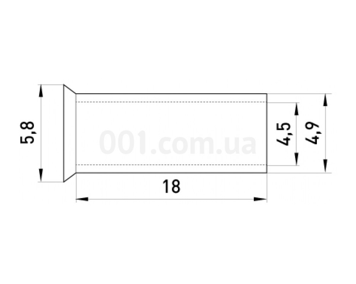 Наконечник втулочный неизолированный 10.0мм² L=18мм (упаковка 100 шт.) e.terminal.stand.en.10.18, E.NEXT 98_78.jpg - фото 2