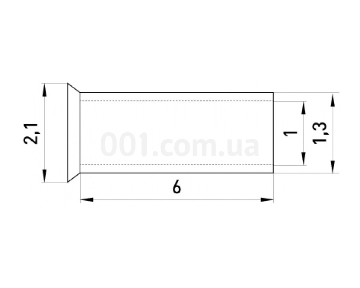 Наконечник втулочный неизолированный 0.5мм² L=6мм (упаковка 100 шт.) e.terminal.stand.en.0.5.6, E.NEXT 98_78.jpg - фото 2