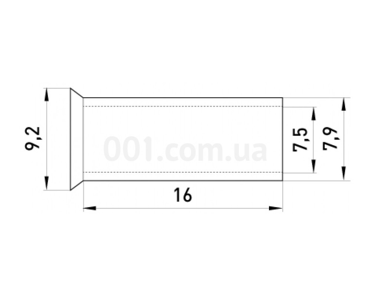 Наконечник втулочный неизолированный 25.0мм² L=16мм (упаковка 100 шт.) e.terminal.stand.en.25.16, E.NEXT 98_78.jpg - фото 2