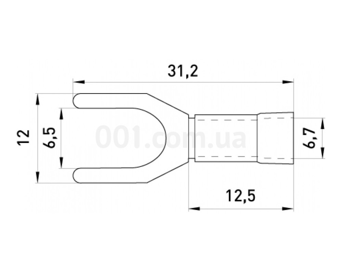 Накінечник вилочний ізольований 4-6 мм² чорний (упаковка 100 шт.) e.terminal.stand.sv.5,5.6.black, E.NEXT 98_78.jpg - фото 2