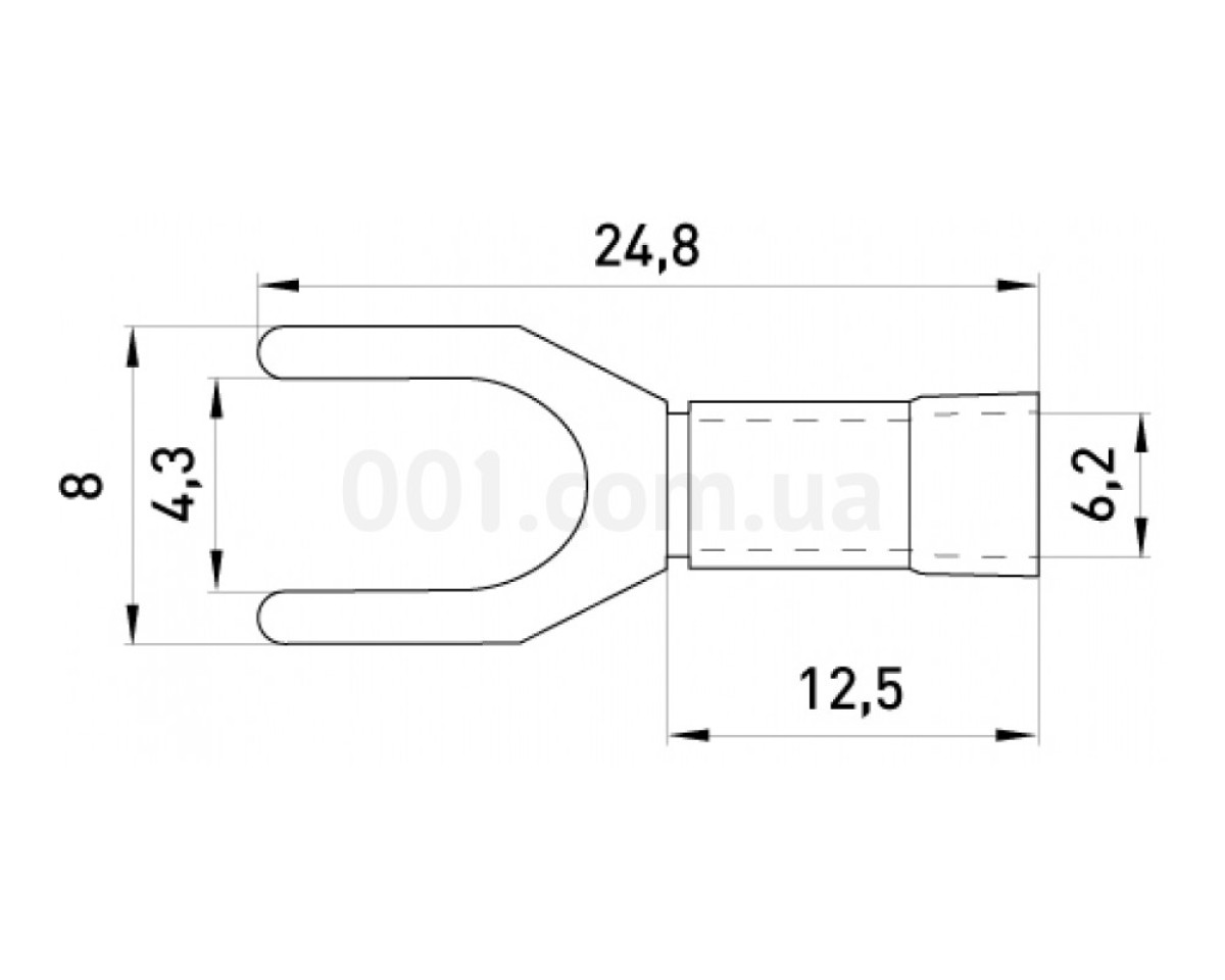 Наконечник вилочный изолированный 2.5-4 мм² синий (упаковка 100 шт.) e.terminal.stand.sv.3,5.4.blue, E.NEXT 98_78.jpg - фото 2