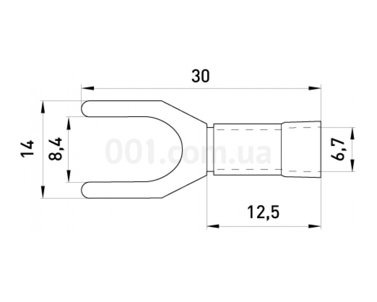 Наконечник вилочный изолированный 4-6 мм² черный (упаковка 100 шт.) e.terminal.stand.sv.5,5.8.black, E.NEXT 98_78.jpg - фото 2