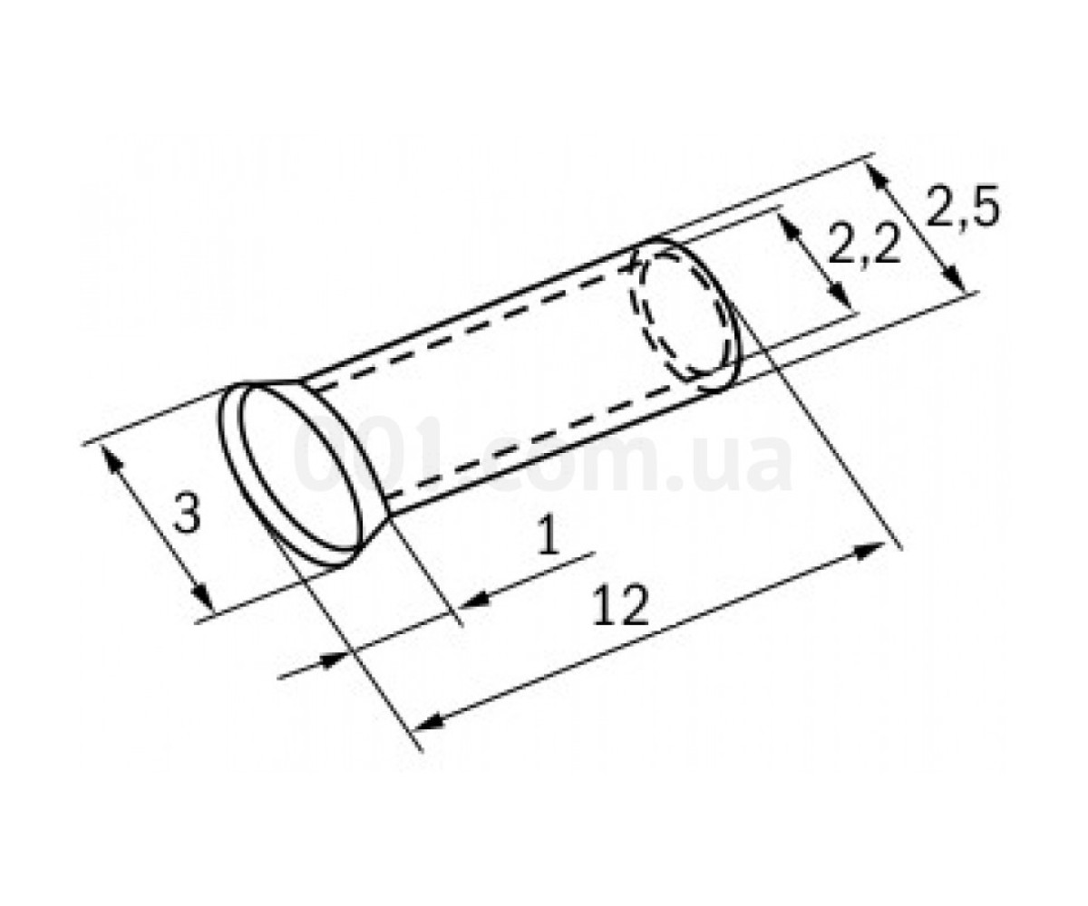 Наконечник-гильза НГ 2,5-12 без изоляции 2,5 мм² (упаковка 500 шт.), IEK 98_82.jpg - фото 2