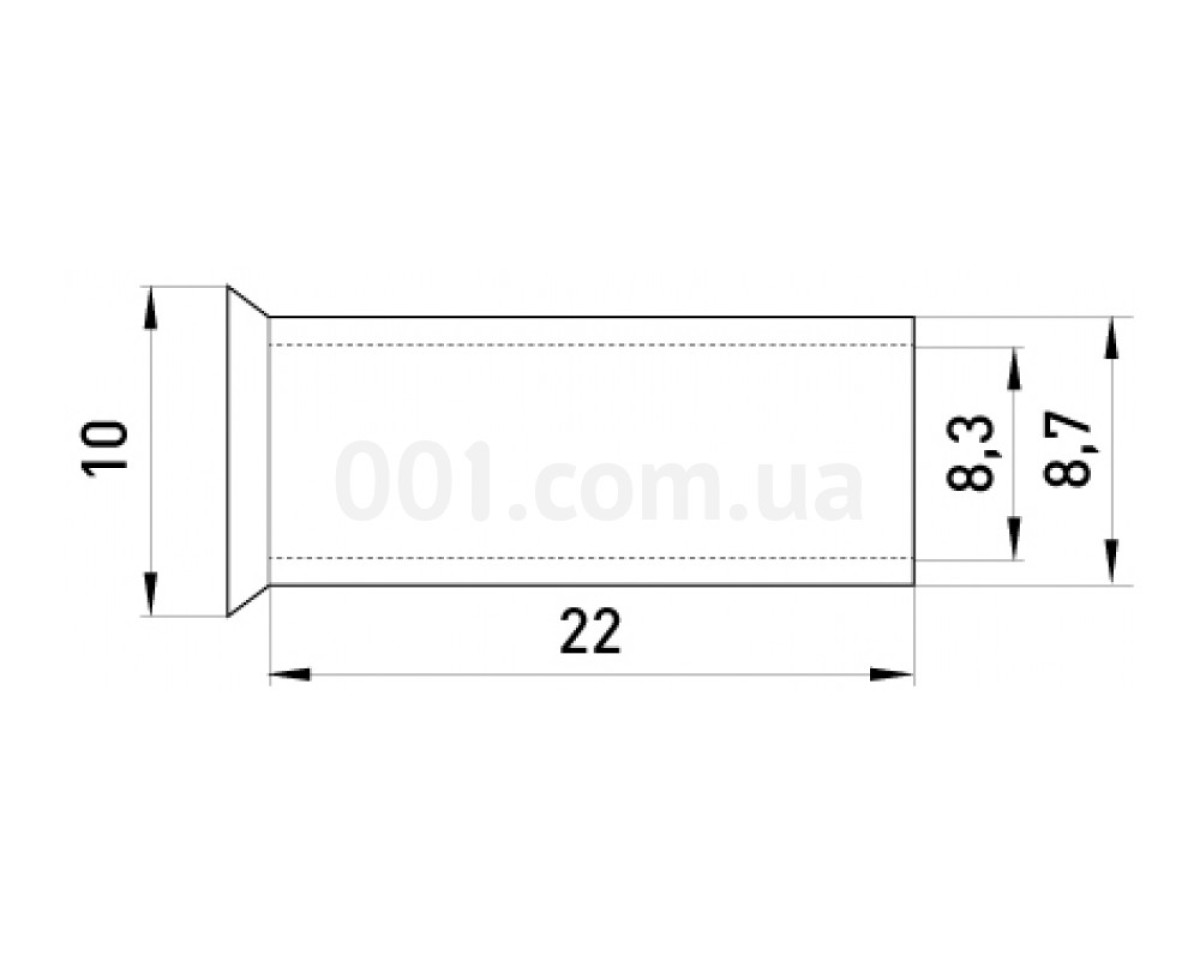 Наконечник втулочный неизолированный 35.0мм² L=25мм (упаковка 100 шт.) e.terminal.stand.en.35.25, E.NEXT 98_78.jpg - фото 2