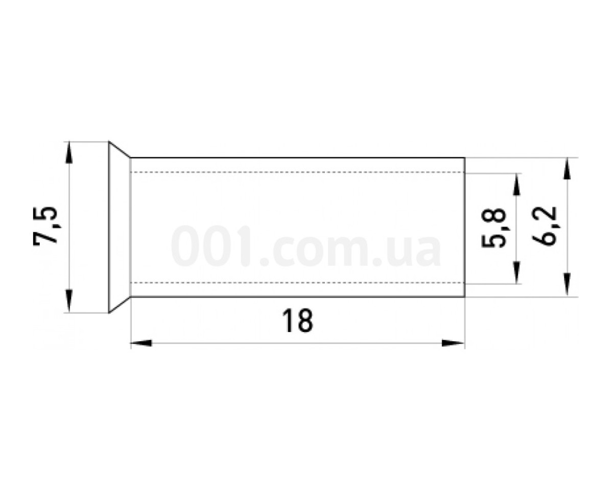 Наконечник втулочный неизолированный 16.0мм² L=18мм (упаковка 100 шт.) e.terminal.stand.en.16.18, E.NEXT 98_78.jpg - фото 2