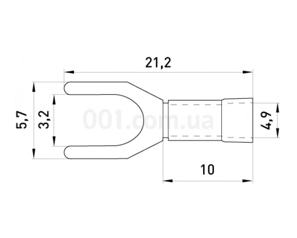 Накінечник вилочний ізольований 1.5-2.5 мм² чорний (упаковка 100 шт.) e.terminal.stand.sv.2.3,2.black, E.NEXT 98_78.jpg - фото 2