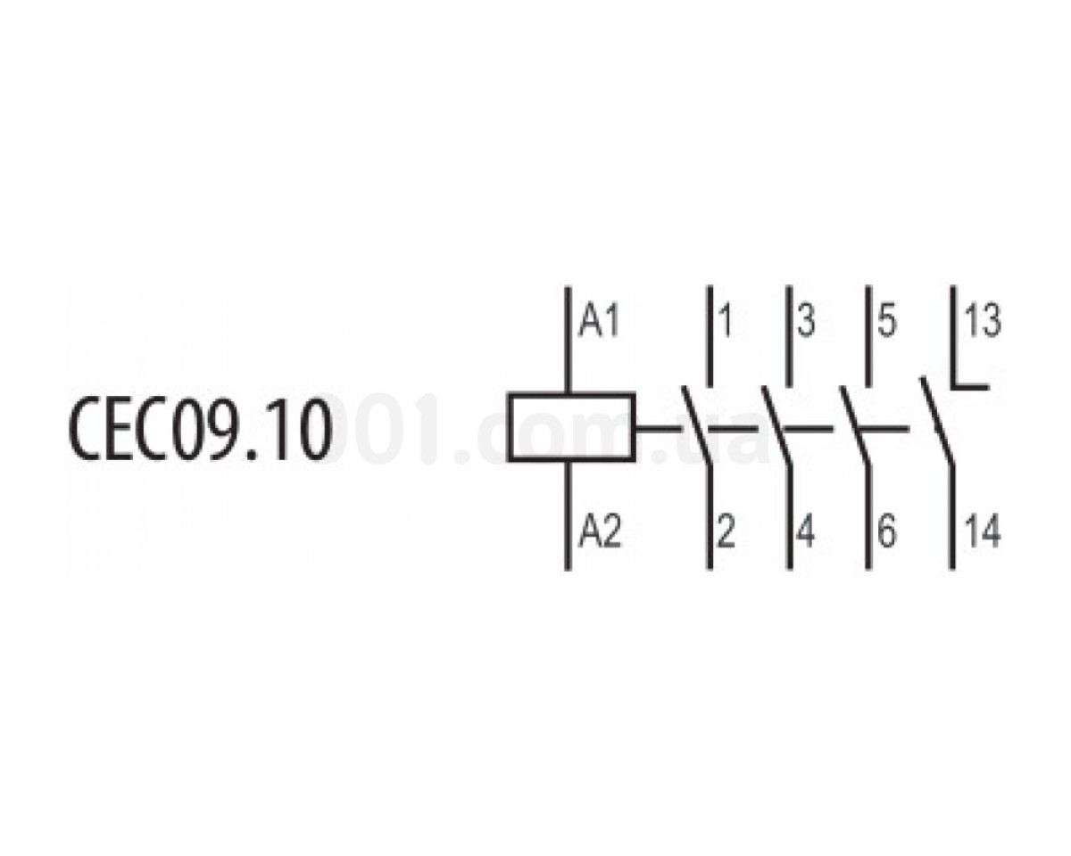 Контактор мініатюрний CEC 09.10 24V/DC 9A 4kW AC3, ETI 98_78.jpg - фото 3