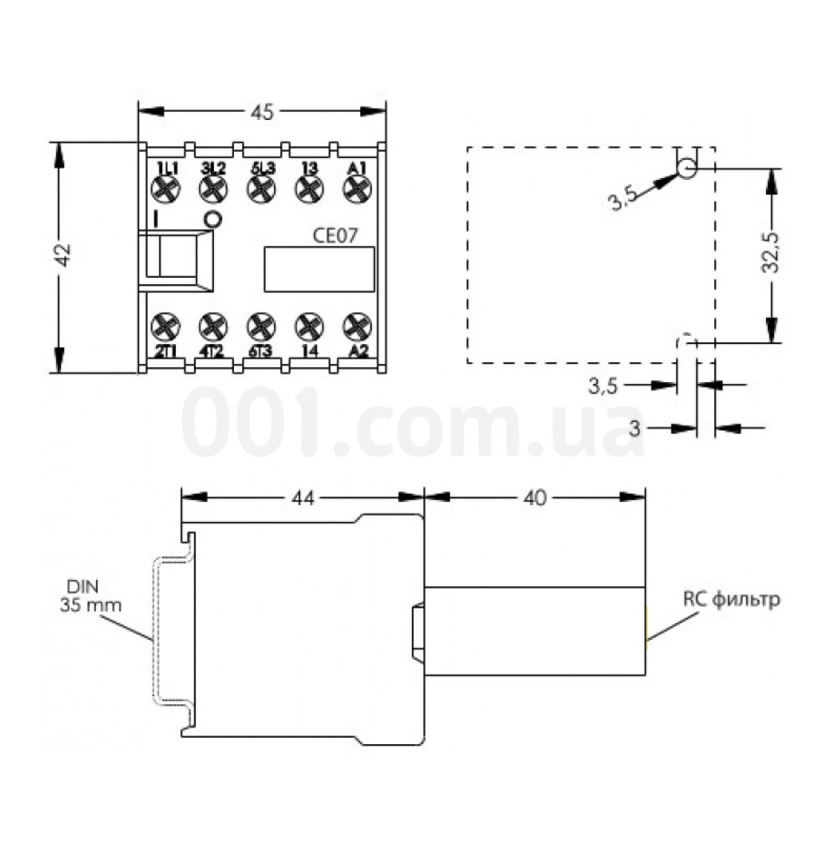 Контактор CE 07.10 230V/AC 7A 3kW AC3, ETI 98_100.jpg - фото 2