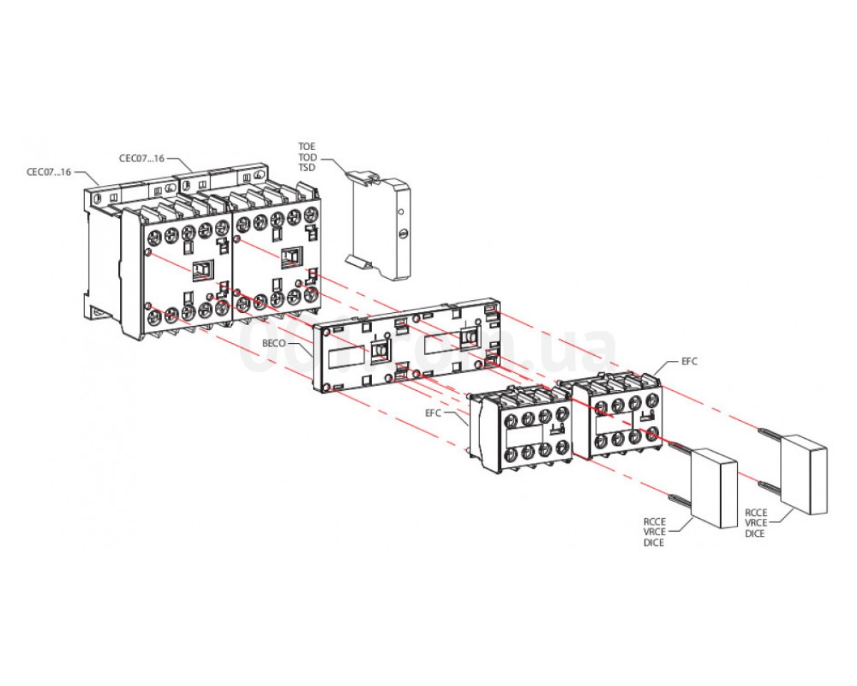 Контактор мініатюрний CEC 16.10 230V/AC 16A 7,5kW AC3, ETI 98_78.jpg - фото 3