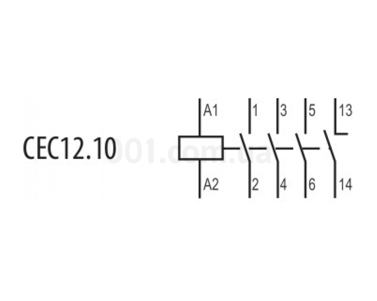 Контактор мініатюрний CEC 12.10 24V/AC 12A 5,5kW AC3, ETI 98_78.jpg - фото 3
