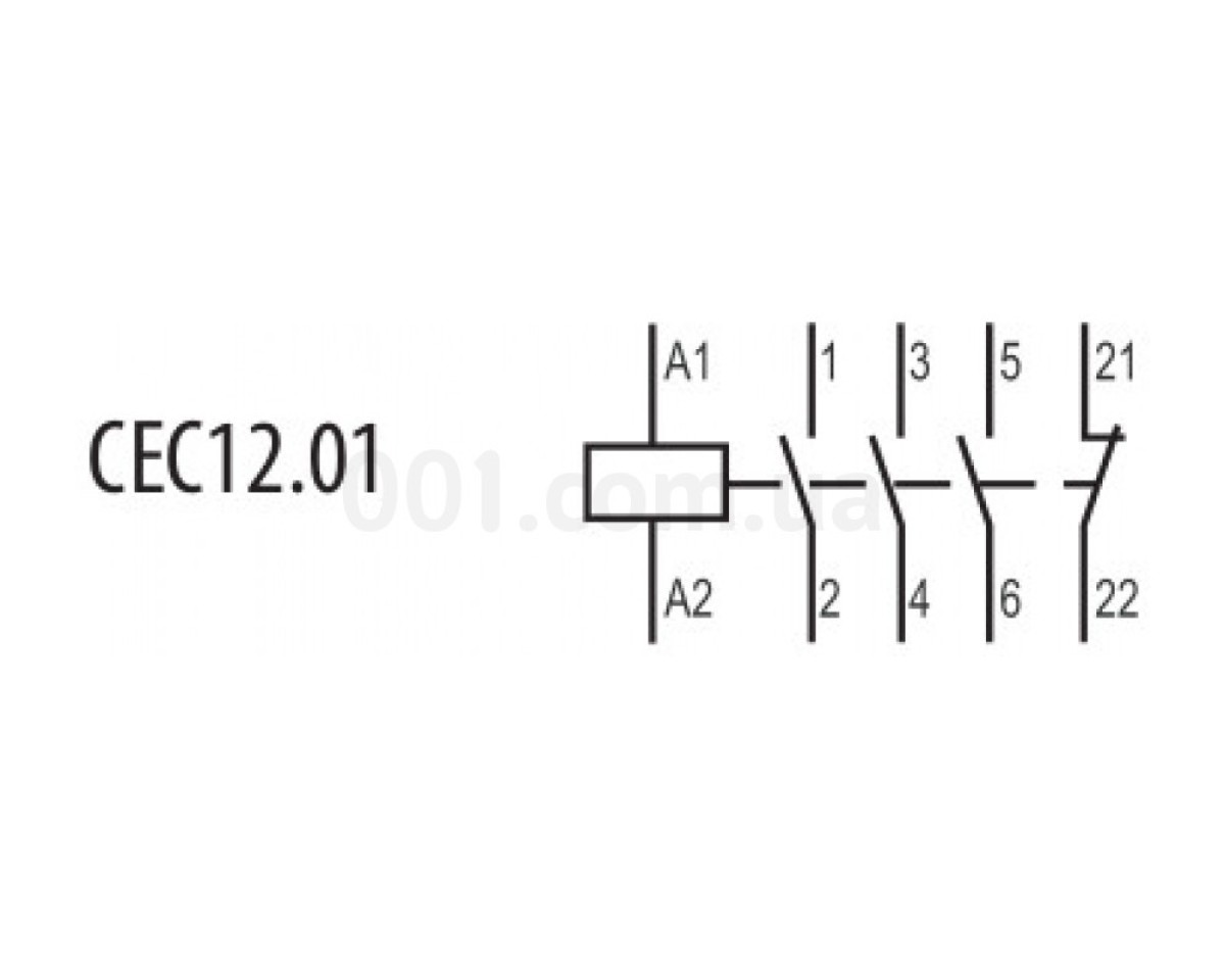 Контактор мініатюрний CEC 12.01 230V/AC 12A 5,5kW AC3, ETI 98_78.jpg - фото 4