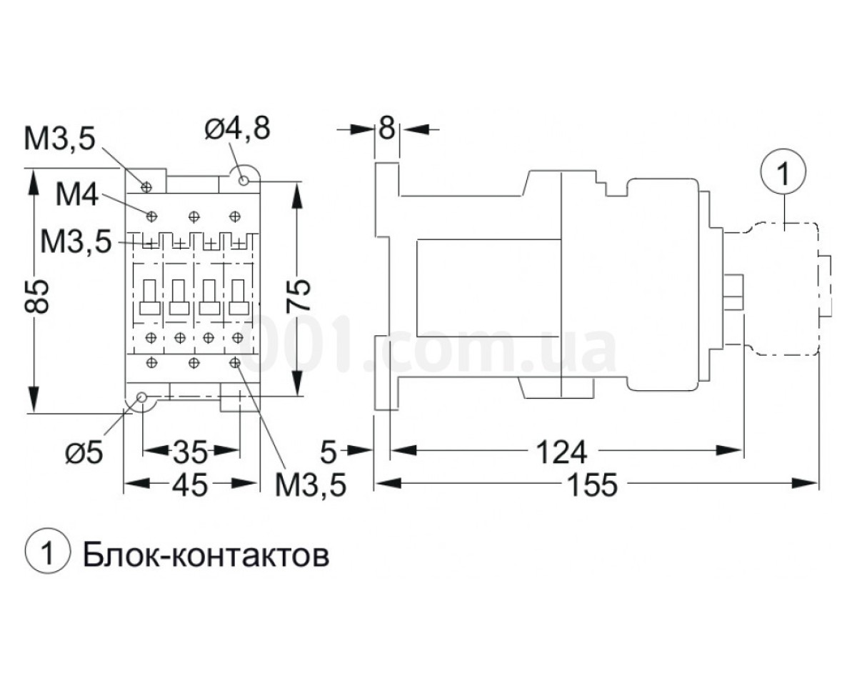 Контактор CES 32.00 24V/DC 32A 15kW AC3, ETI 98_78.jpg - фото 3